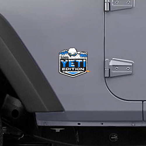 Autocollant latéral vinyle édition Yeti avec logo personnalisé pour Jeep Wrangler Rubicon_1