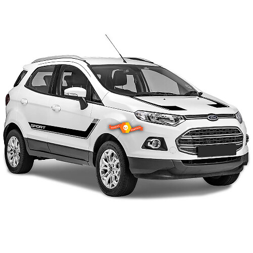 Kit de décalcomanies en vinyle avec bandes latérales courbées et capot pour Musclecar EcoSport 2013-2020