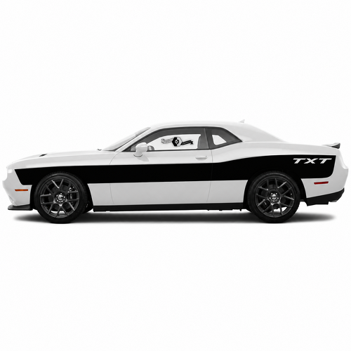 TXT Long Billboard Stripe Pair Latéral Aile arrière Autocollant vinyle pour Dodge Challenger SRT, Hellcat