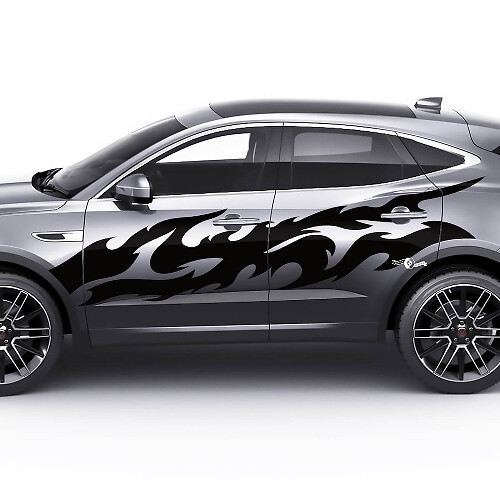 Jaguar E-Pace Autocollant de logo de décalcomanie de graphique de portes de couleur de flamme latérale
