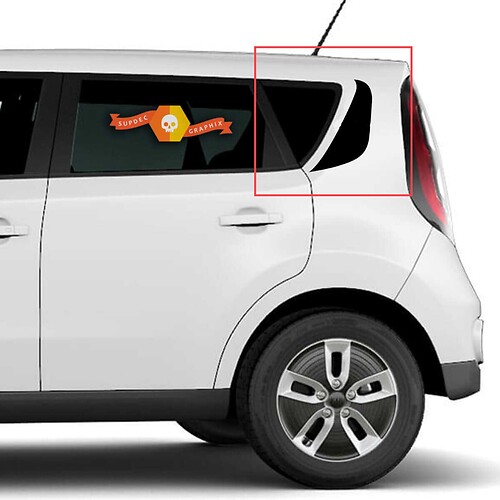 Autocollant graphique de pilier arrière latéral adapté à Kia Soul
