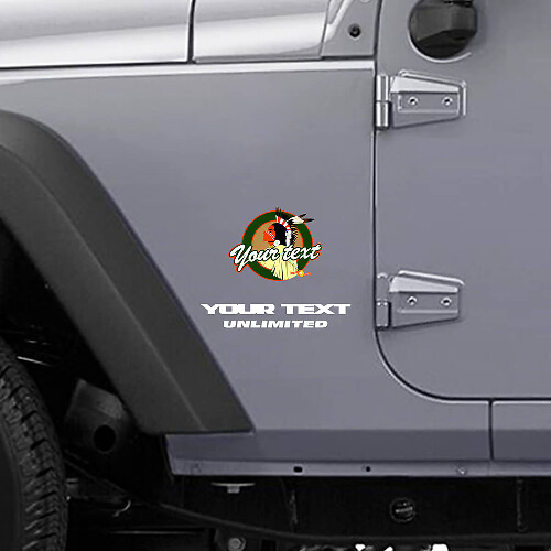 Kit d'autocollants vinyle personnalisés avec texte et logo pour Jeep Wrangler CJ