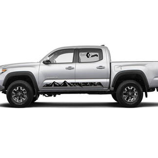 Paire de rayures pour Tacoma Side Rocker Mountains Raptor Style Panel Vinyl Stickers Decal fit to Toyota Tacoma

