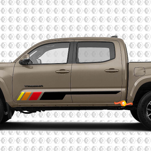 Autocollant Vinyle Rayures de Porte Style Vintage Pour Toyota Tacoma Tundra