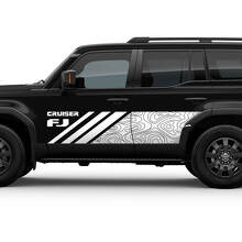 Carte topographique latérale FJ Cruiser Doors Stripe Decal Wrap Sticker pour Toyota FJ Cruiser
 3