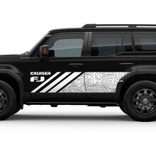 Carte topographique latérale FJ Cruiser Doors Stripe Decal Wrap Sticker pour Toyota FJ Cruiser
 3