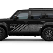 Autocollant vinyle décoratif pour porte latérale style carte topographique pour Toyota FJ Cruiser_4