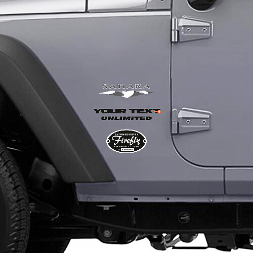 Autocollant vinyl latéral personnalisé Sahara pour Jeep Wrangler Unlimited