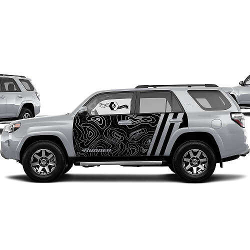 Autocollant graphique Toyota 4Runner TRD 4Runner contour carte porte latérale vinyle autocollants autocollants Wrap Splash
