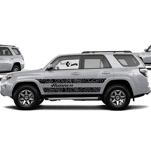 Nouveau autocollant de décalcomanie graphique Toyota 4Runner TRD 4Runner contour carte côté porte vinyle décalcomanies autocollants
