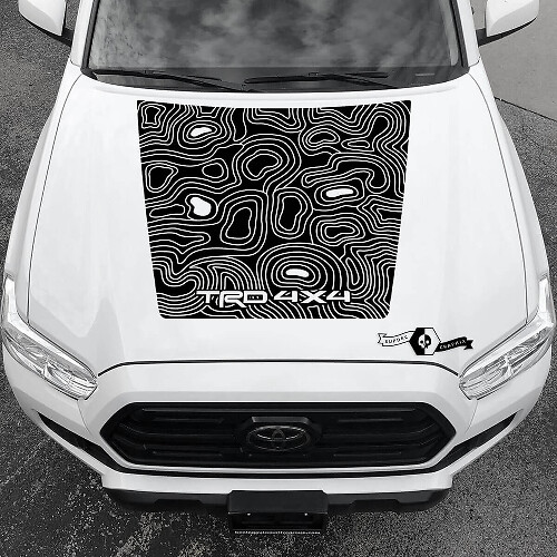 Autocollant vinyle de capot carte topographique TRD 4x4 pour Toyota Tacoma 2016-2021