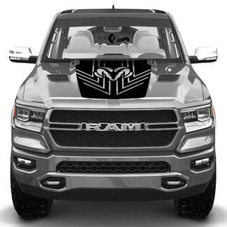 Nouveau capot Dodge Ram tête rebelle flèche ligne camion vinyle autocollant graphique
