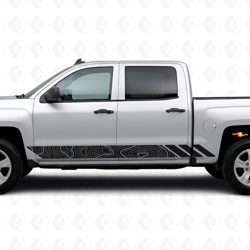 Bandes Vinyl Topographiques pour Portes et Bas de Caisses pour Chevrolet Silverado 1500 K2XX 2014-2019_1