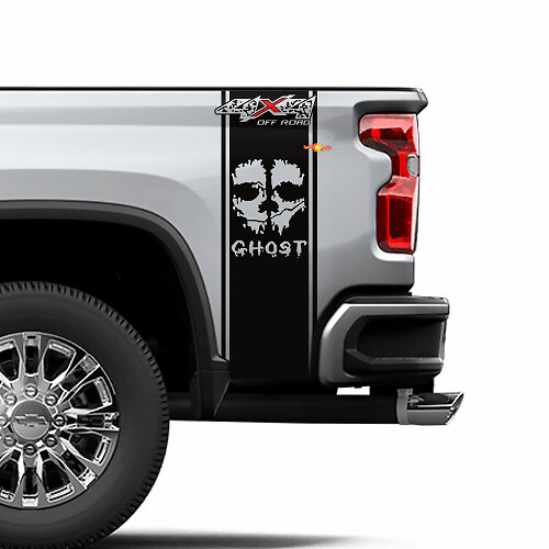 2 Chevrolet Silverado 4x4 Off-Road Ghost Edition Vinyle Side Stripe Decal Sticker Graphics
