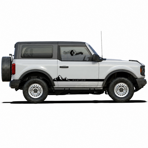 Paire de bandes de montagne CUSTOM Autocollant vinyle pour bas de caisse Ford Bronco