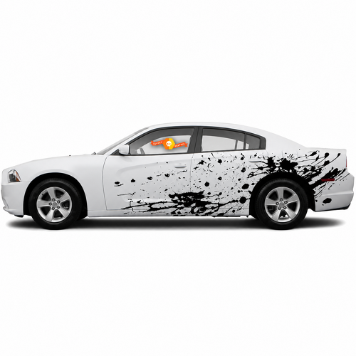 Autocollant vinyle latéral motif éclaboussure usée pour Dodge Charger
