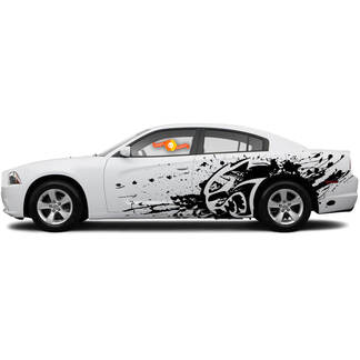Nouveau Dodge Charger Hellcat style Splash Grunge Stripes Kit vinyle autocollant graphique
