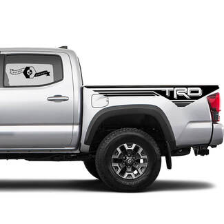 TRD 4x4 Off-Road Lines BedSide Side Vinyl Stickers Decal fit to Toyota Tacoma Tundra toutes les années #22
