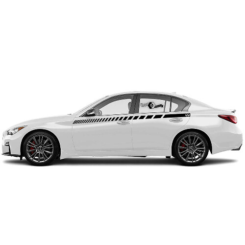 Kit de décalcomanies en vinyle à bandes latérales à damier pour Infiniti Q50 Q60