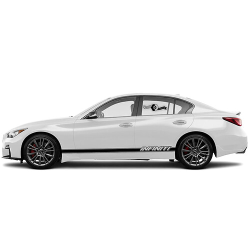 Paire autocollant autocollant côté panneau de bascule pièce inférieure rayure pour infiniti g50