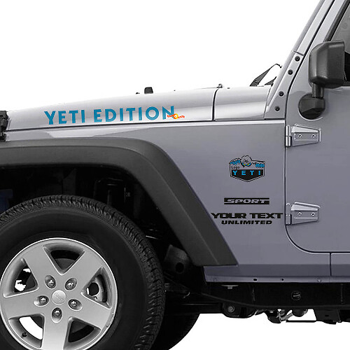Kit de décalcomanies vinyle pour capot et côtés Yeti Edition pour Jeep Wrangler