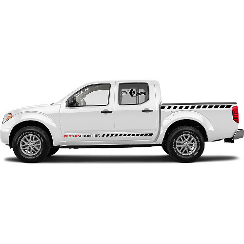 Kit d'autocollants vinyle à rayures damier pour porte arrière latérale Nissan Titan Frontier
