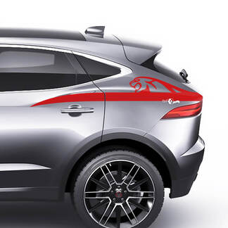 Autocollant de décalcomanie graphique à rayures avec logo latéral arrière Jaguar E-Pace
