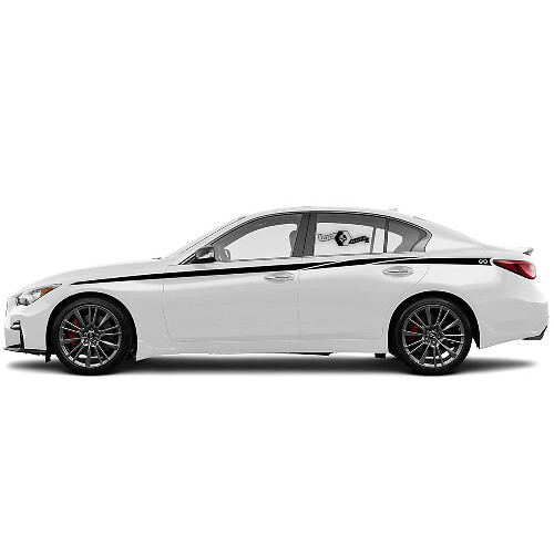 Kit de décalcomanies latérales en vinyle à bandes de marque pour Infiniti Q50 Q60