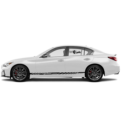 2 NOUVEAU DESIGN DESIGN Sticker Panneau de rocker moderne Stripe Slim pour Infiniti G50