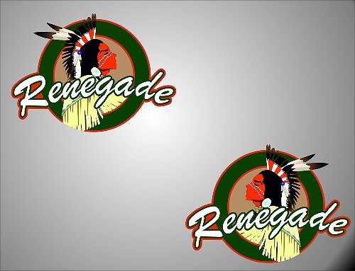 2 RENEGADE gauche/droite logo Jeep Wrangler vinyle autocollant décalcomanies