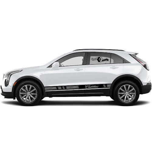 Nouvel Autocollant de Bas de Caisse Décalque Bandes Horizontales Vinyle pour Cadillac XT4 2