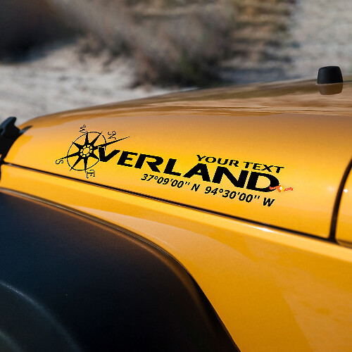 Autocollant en vinyle pour capot personnalisé Overland pour Jeep Rubicon