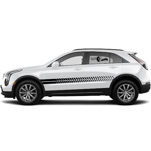 2 Nouvel Autocollant Lignes Inclinées pour Porte Sticker Lignes Bande pour Cadillac XT4
