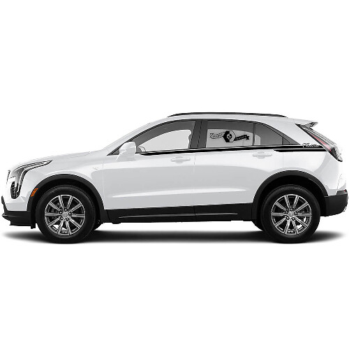 2 Nouvelles Décalcomanies Portes Lignes de Stickers Soulignées Triple Lignes Fines Rayure Classique pour Cadillac XT4
