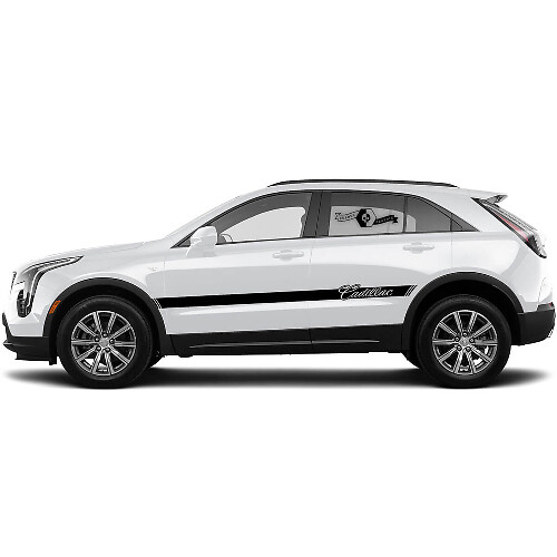 2 Nouvelles Autocollants Portes Classiques Lignes d'Autocollants Centraux Classiques Rayure Classique pour Cadillac XT4
