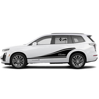 2 New Decal Door Classic Sticker Stripe Binary Wide pour Cadillac XT6
