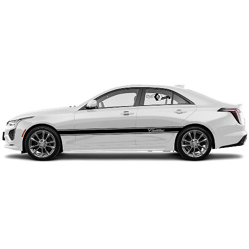 2 Nouveau Autocollant Décoratif Élégant Deux Lignes de Garniture en Vinyle pour les Portes de Cadillac CT4
