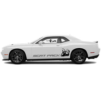 2 Side Dodge Challenger Scat Pack in Line Сclassic Side Vinyl Stickers Graphics Sticker
