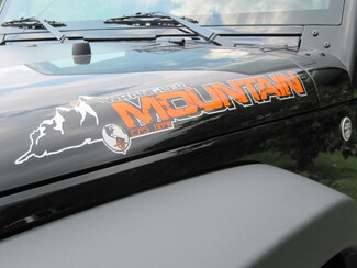 2 Jeep Mountain Rubicon JK Capot Couleurs Sticker Decal