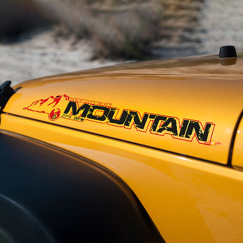 Autocollant Vinyl Capot Mountain Custom pour Jeep Rubicon JK