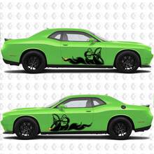 2 Side Dodge Challenger Scat Pack Porte Enveloppe détruite Decals de vinyle de vinyle de Vinyle Decals graphiques 2