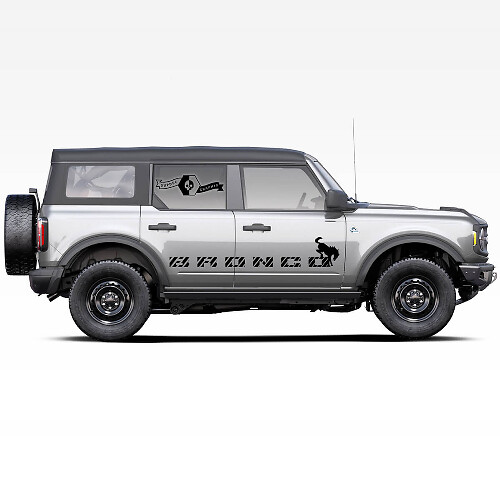 Paire d'autocollants latéraux avec logo de cheval Bronco pour Ford Bronco 2021
