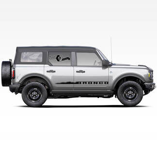 Paire d'autocollants latéraux avec logo Hills Bronco pour Ford Bronco 2021
