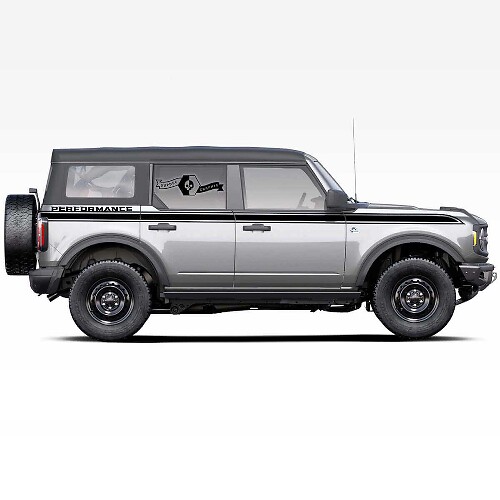 Lignes d’accentuation Hautes Portières, Autocollants de Bande Latérale Performante pour Ford Bronco 4 Portes