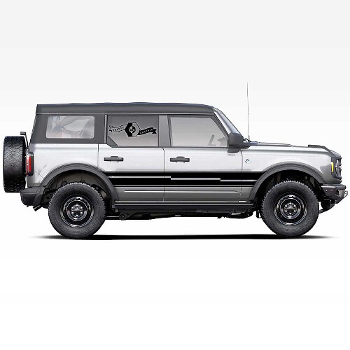 Autocollants bandes latérales pour porte Ford Bronco 4 portes