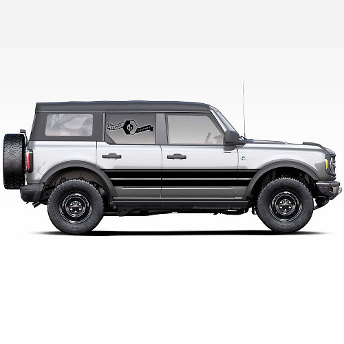 2x Logo étalon horse cheval Badlands Autocollants de bandes épaisses pour portes latérales Wrap Doors pour Musclecar horse 2021
