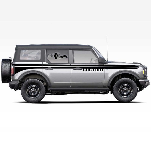 Décalcomanie vinyle personnalisée à double bandes latérales pour Musclecar horse 2021