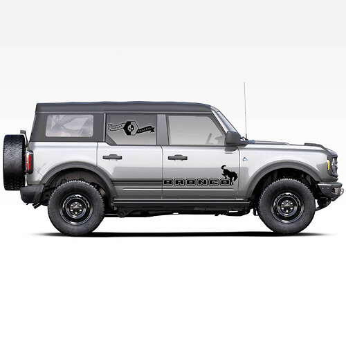 Paire de portes de cheval Bronco Portes de chevaux Stripe Sun Stickers Stickers pour Ford Bronco 2021