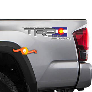 2 Toyota TRD Racing Tacoma Tundra Drapeau Colorado Décalque Vinyle Paire Autocollant Camion
