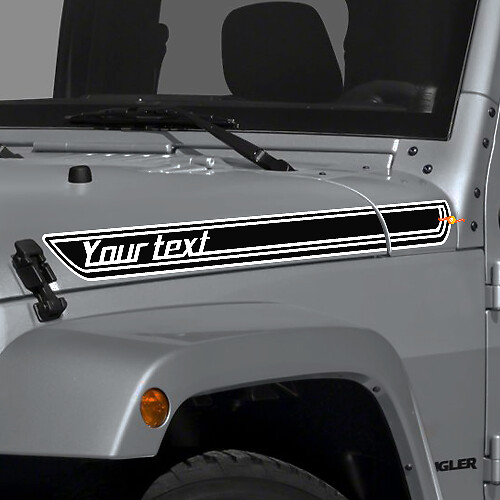 Autocollant en vinyle de bandes personnalisées pour capot pour Jeep Wrangler et CJ